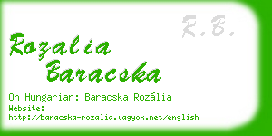 rozalia baracska business card